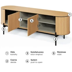 Lenart Szafki Rtv Do Salonu|Szafki Rtv*Szafka RTV półokrągła Rotto RT-05 dąb vincenza/eukaliptus