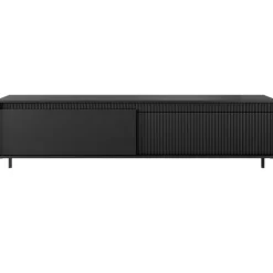 Laski Meble Szafki Rtv Do Salonu|Szafki Rtv*Szafka RTV ryflowana z szafkami 187 cm Senso 2d czarna