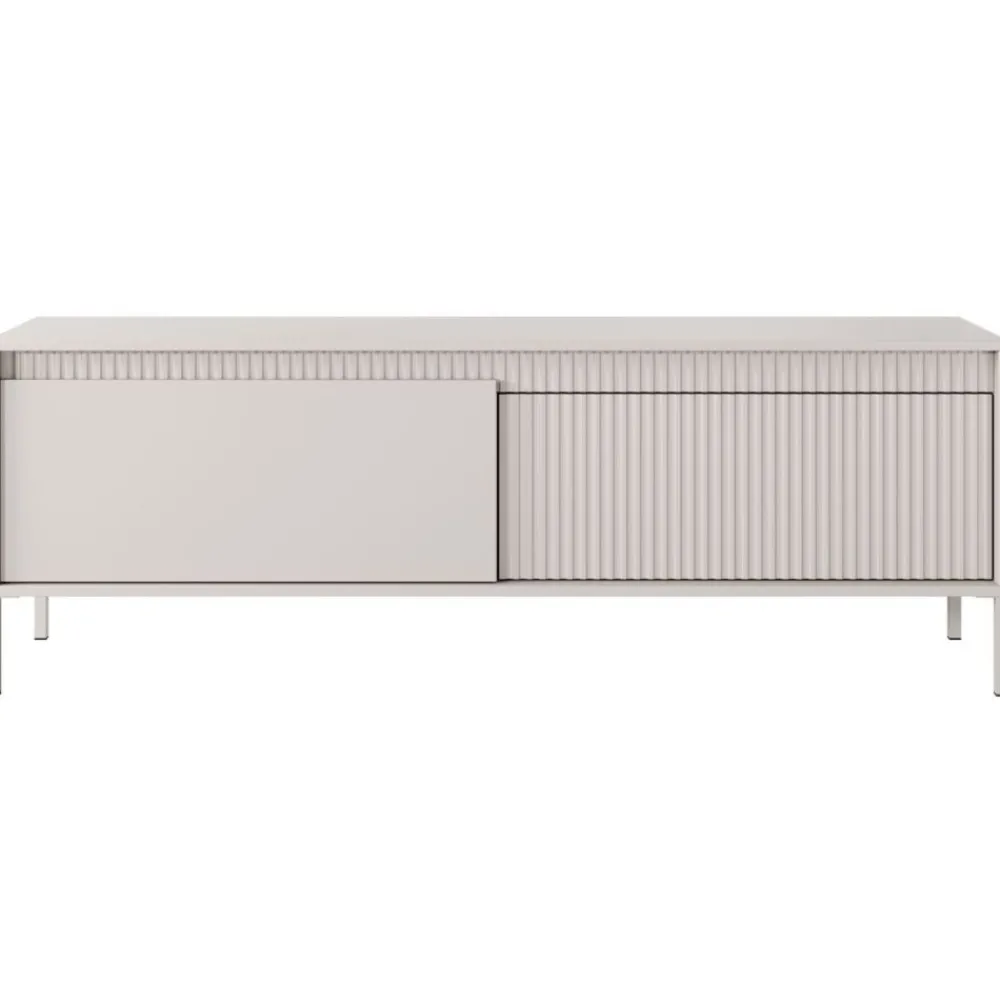 Laski Meble Szafki Rtv Do Salonu|Szafki Rtv*Szafka RTV ryflowana z szafkami Senso 2d beżowa