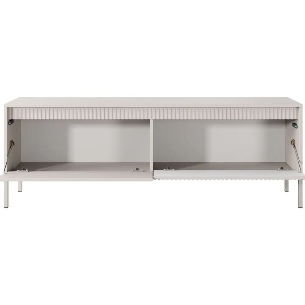 Laski Meble Szafki Rtv Do Salonu|Szafki Rtv*Szafka RTV ryflowana z szafkami Senso 2d beżowa