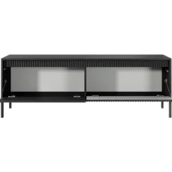 Laski Meble Szafki Rtv Do Salonu|Szafki Rtv*Szafka RTV ryflowana z szafkami Senso 2d czarna