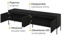 Lenart Szafki Rtv Do Salonu|Szafki Rtv*Szafka RTV z lamelami Trend TR-06 czarna