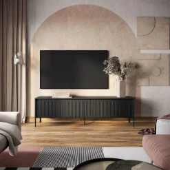 Lenart Szafki Rtv Do Salonu|Szafki Rtv*Szafka RTV z lamelami Trend TR-06 czarna