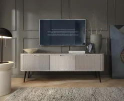 Piaski Szafki Rtv Do Salonu|Szafki Rtv*Szafka RTV z lamelowymi frontami Zova kaszmirowa