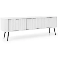 Piaski Szafki Rtv Do Salonu|Szafki Rtv*Szafka RTV z lamelowymi frontami Zova biała