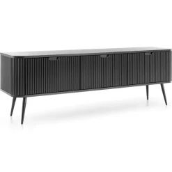 Piaski Szafki Rtv Do Salonu|Szafki Rtv*Szafka RTV z lamelowymi frontami Zova czarna