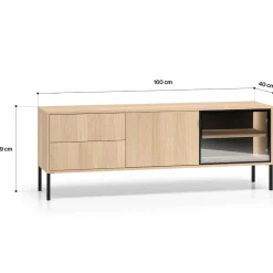 ML Meble Szafki Rtv Do Salonu|Szafki Rtv*Szafka RTV z szufladami i witryną Barnee 04