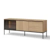 Lenart Szafki Rtv Do Salonu|Szafki Rtv*Szafka RTV z witryną i szufladami VISSO VI-07 dąb linearny