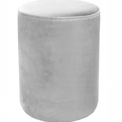 Hauss Pufy*Szara pufa okrągła welurowa Roller szary jasny Magic Velvet 2239