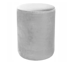 Hauss Pufy*Szara pufa okrągła welurowa Roller szary jasny Magic Velvet 2239