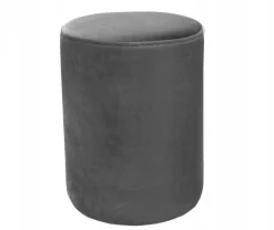 Hauss Pufy*Szara pufa okrągła welurowa Roller Magic Velvet 2217