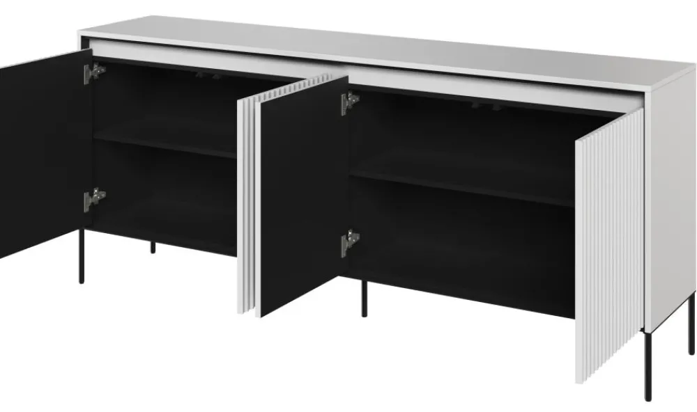 Dzieci Lenart Komody Do Biura|Komody Do Przedpokoju*Szeroka komoda ryflowana Trend TR-04 biała