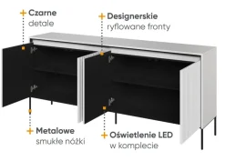 Dzieci Lenart Komody Do Biura|Komody Do Przedpokoju*Szeroka komoda ryflowana Trend TR-04 biała