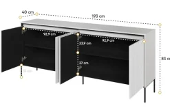 Dzieci Lenart Komody Do Biura|Komody Do Przedpokoju*Szeroka komoda ryflowana Trend TR-04 biała