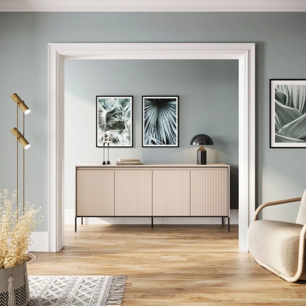 Dzieci Lenart Komody Do Biura|Komody Do Przedpokoju*Szeroka komoda ryflowana Trend TR-04 biała