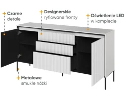 Dzieci Lenart Komody Do Biura|Komody Do Przedpokoju*Szeroka komoda ryflowana   Trend TR-01 biała
