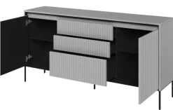Dzieci Lenart Komody Do Biura|Komody Do Przedpokoju*Szeroka komoda ryflowana   Trend TR-01 szara
