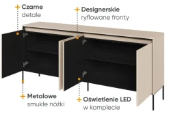 Dzieci Lenart Komody Do Biura|Komody Do Przedpokoju*Szeroka komoda ryflowana   Trend TR-04 beż piaskowy