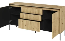 Dzieci Lenart Komody Do Biura|Komody Młodzieżowe*Szeroka komoda ryflowana   Trend TR-01 dąb artisan