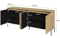 Dzieci Lenart Komody Do Biura|Komody Do Przedpokoju*Szeroka komoda z lamelami Trend TR-04 dąb artisan