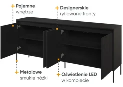 Dzieci Lenart Komody Do Biura|Komody Do Przedpokoju*Szeroka komoda z lamelami Trend TR-04 czarna