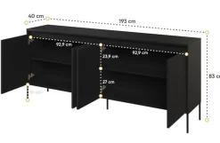 Dzieci Lenart Komody Do Biura|Komody Do Przedpokoju*Szeroka komoda z lamelami Trend TR-04 czarna