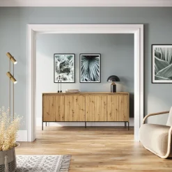 Dzieci Lenart Komody Do Biura|Komody Do Przedpokoju*Szeroka komoda z lamelami Trend TR-04 czarna