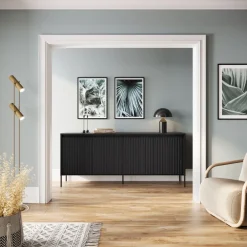 Dzieci Lenart Komody Do Biura|Komody Do Przedpokoju*Szeroka komoda z lamelami Trend TR-04 czarna
