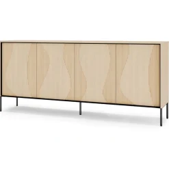 Lenart Komody Do Przedpokoju|Komody Do Jadalni*Szeroka komoda z oświetleniem LED Flow FW-04 dąb vincenza bielona/czarny