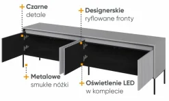 Lenart Szafki Rtv Do Salonu|Szafki Rtv*Szeroka ryflowana szafka RTV Trend TR-06 szara