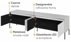 Lenart Szafki Rtv*Szeroka szafka RTV ryflowana   Trend TR-06 biała