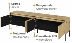 Lenart Szafki Rtv Do Salonu|Szafki Rtv*Szeroka szafka RTV z lamelami Trend TR-06 dąb artisan