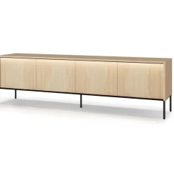 Lenart Szafki Rtv Do Salonu|Szafki Rtv*Szeroka szafka RTV z oświetleniem LED Flow FW-05 dąb vincenza bielona/czarny