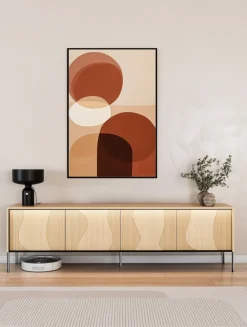 Lenart Szafki Rtv Do Salonu|Szafki Rtv*Szeroka szafka RTV z oświetleniem LED Flow FW-05 dąb vincenza bielona/czarny