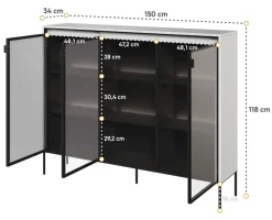Lenart Szafki I Regały Do Biura|Witryny Do Jadalni*Szeroka szklana witryna   Trend TR-08 biała