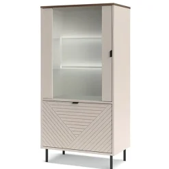 Mebelbos Witryny Do Jadalni|Witryny Do Salonu*Szeroka witryna loftowa do salonu EVO 1D1W kaszmir / dąb castello EO-07