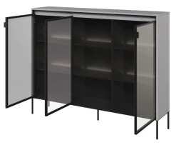 Lenart Szafki I Regały Do Biura|Witryny Do Jadalni*Szeroka witryna loftowa Trend TR-08 szara