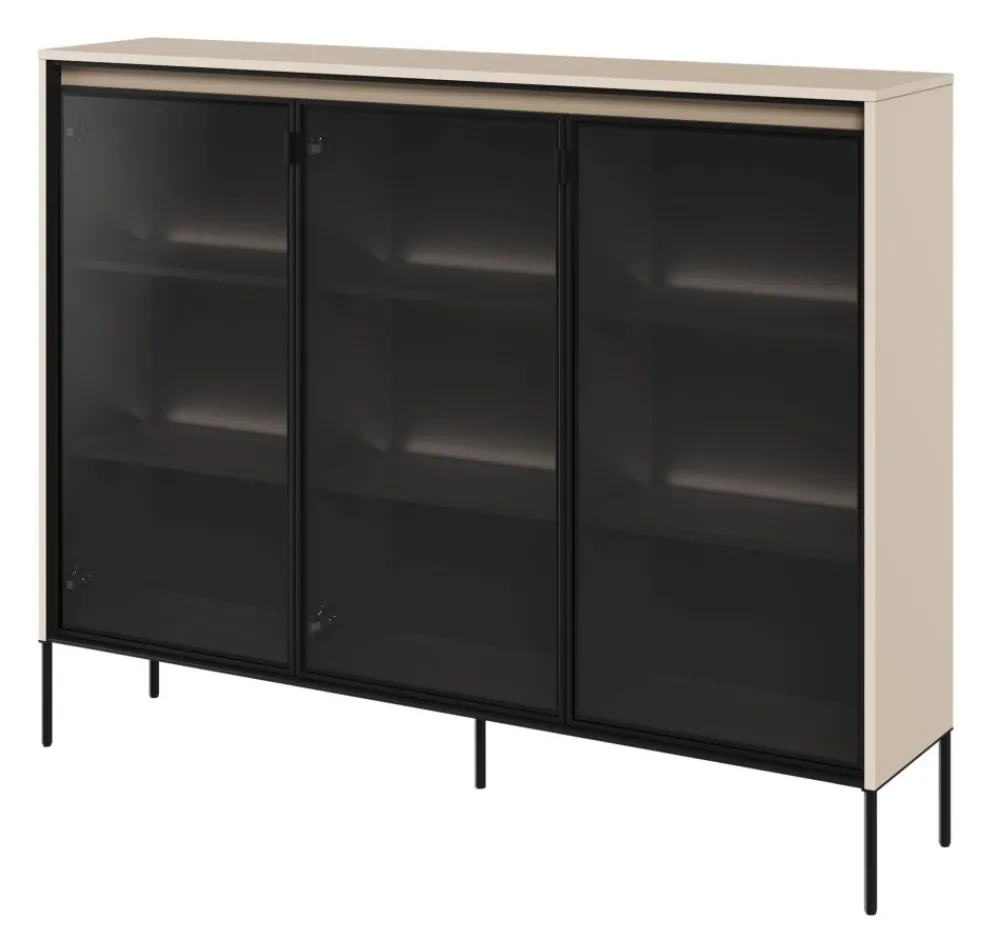 Lenart Szafki I Regały Do Biura|Witryny Do Jadalni*Szeroka witryna szklana Trend TR-08 beż piaskowy