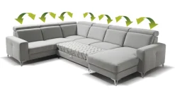 Libro Narożniki Do Salonu|Narożniki*Tabou by narożnik Aspen PKL-2BK-E-2F-OBKR na nóżkach