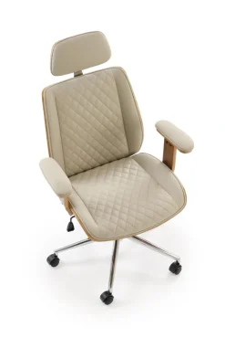 Halmar Fotele*TIMBER fotel gabinetowy orzechowy/beżowy1 sztuka