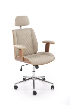 Halmar Fotele*TIMBER fotel gabinetowy orzechowy/beżowy1 sztuka