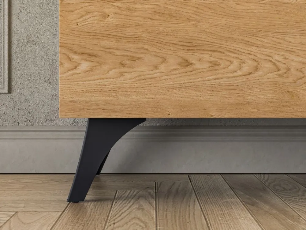 ML Meble Witryny*Toscania 03 Dąb Baltic Dune/Jesion Prestige Czarny - witryna 2W2D