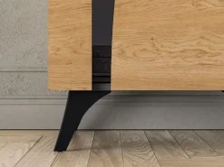 ML Meble Witryny*Toscania 02 prawa Dąb Baltic Dune/Jesion Prestige Czarny - witryna 1W1D