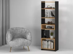 ML Meble Szafki I Regały*TRIS 02 dąb artisan/czarny - regał