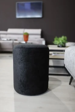 Hauss Pufy*Uniwersalna okrągła pufa pluszowa biała Roller