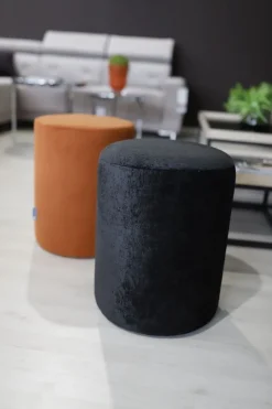 Hauss Pufy*Uniwersalna okrągła pufa pluszowa biała Roller