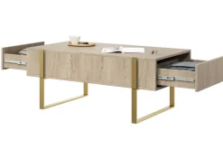 Bogart Stoliki Kawowe I Ławy*VERICA ŁAWA 120 2SZ - dąb biszkoptowy / złote nogi