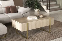 Bogart Stoliki Kawowe I Ławy*VERICA ŁAWA 120 2SZ - dąb biszkoptowy / złote nogi