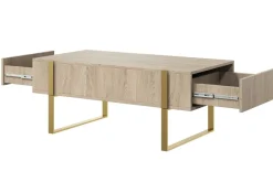 Bogart Stoliki Kawowe I Ławy*VERICA ŁAWA 120 2SZ - dąb biszkoptowy / złote nogi