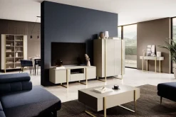 Bogart Komody*VERICA KOMODA 120 2D - cashmere / złote nogi